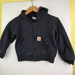 Carhartt boys size 4T black jacket soft shell. Read